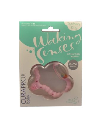 Curaprox BABY kousací kroužek 0-24m růžový