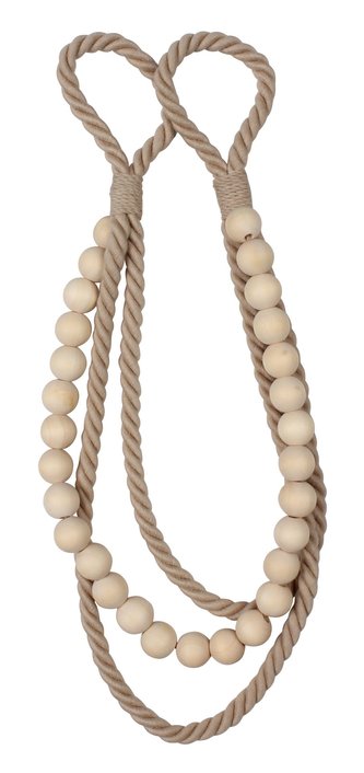 Dekorační ozdobná proplétaná šňůra na závěsy TRENDY béžová 46 cm Mybesthome