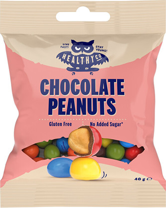 HealthyCo Chocolate peanuts arašídy v čokoládě 40 g