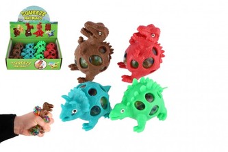 Dinosaurus antistresový mačkací sliz 7x5cm 4 barvy v sáčku - cena za 1 KS