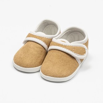 Kojenecké semiškové capáčky New Baby hnědá 0-3 m - velikost 0-3 m