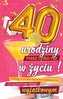 Karnet Urodzinowy 40 + naklejka