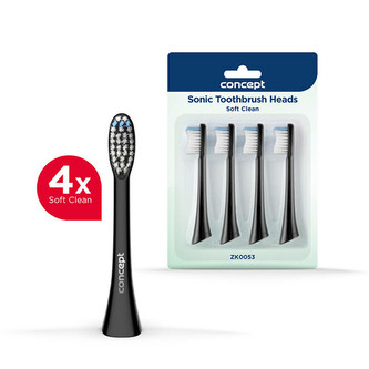 Concept Náhradní hlavice k zubním kartáčkům PERFECT SMILE ZK500x, Soft Clean, 4 ks ZK0053 černé