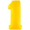 Nafukovací balónek číslo 1 žlutý 102cm extra velký - Grabo