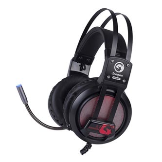 Marvo HG9028, sluchátka s mikrofonem, ovládání hlasitosti, černá, 7.1 surround (virtuálně), podsvícená typ USB