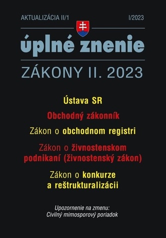 Aktualizácia II/1 2023 – Obchodný zákonník a obchodný register
