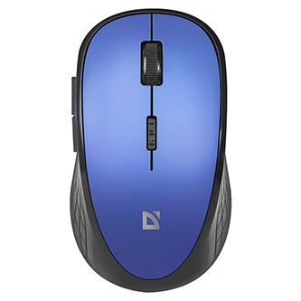 Defender Myš Aero MM-755, 1600DPI, 2.4 [GHz], optická, 6tl., bezdrátová, černo-modrá, 2 ks AAA, tiché levé a pravé tlačítko, nanop
