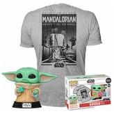 Funko POP & Tee: Star Wars Mandalorian - Grogu w/cookie (velikost trička L)