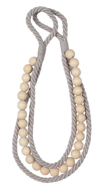 Dekorační ozdobná proplétaná šňůra na závěsy TRENDY šedá 46 cm Mybesthome