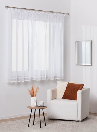 Dekorační krátká záclona s řasící páskou ENZO bílá 290x160 cm MyBestHome
