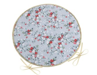 Sedák DITA kulatý hladký - kvítí na šedé - průměr 40 cm, výška puru 2 cm