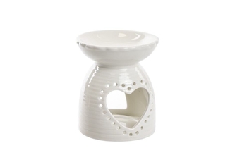 Aromalampa bílá se srdíčkem 12x10 cm