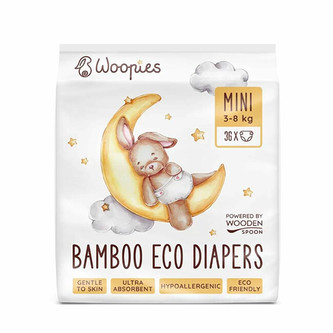 WoodenSpoon Dětské pleny Woopies MINI (3 - 8 kg) EKO 36 ks