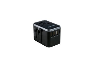 Cestovní adaptér "UTA-04", univerzální, USB-A (QC 3.0) / USB-C (PD61W) 2x USB, VERBATIM 49546