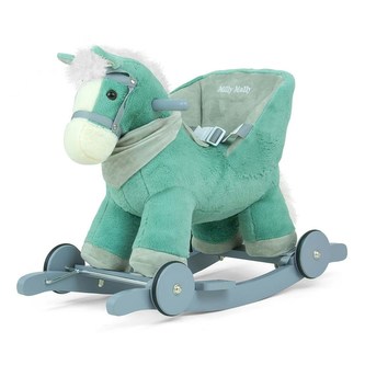 Houpací koník s melodií a kolečky Milly Mally Polly mátový