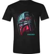 Pánské tričko Star Wars|Hvězdné Války TV Seriál The Mandalorian: Helmet Reflection (L) černé bavlna