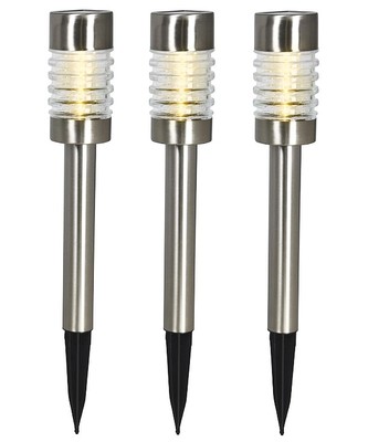 Lampa solární zahradní sada 3 ks stříbrná