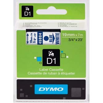 Dymo D1 45804, S0720840, 19mm x 7m, modrý tisk/bílý podklad, originální páska