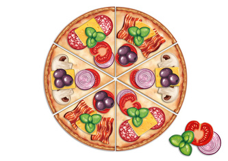 Skládačka Pizza - Hra bez plastů