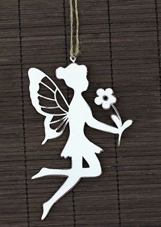Víla, kovová dekorace na pověšení