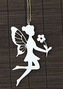 Víla, kovová dekorace na pověšení