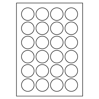 Etikety PRINT A4 / 100 ks, kruhové 40 - 24 etiket, bílé