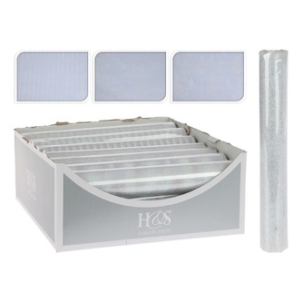 Látka dekoračná/organza/1ks bielo-strieborná