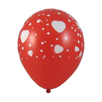 Balón L 30 cm, Srdce bílé / 5 ks /