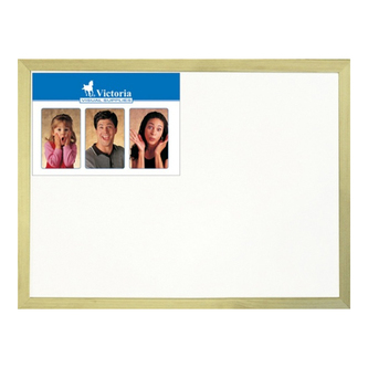 Bílá magnetická tabule, 40x60cm, dřevěný rám, VICTORIA