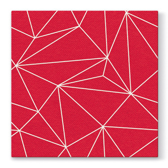 Ubrousky PAW AIRLAID L 40x40cm Geometric Lines Red