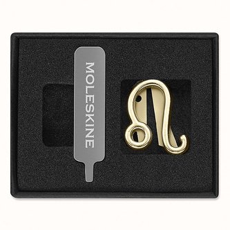 Przypinka do notatnika kalendarza zodiak lew złota