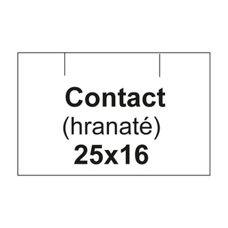 Etikety cen. CONTACT 25x16 hranaté - 1125 etikiet/kotúčik, biele