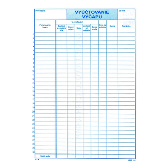 Vyúčtování výčepu A4 (141)