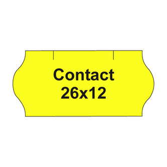 Etikety cen. CONTACT 26x12 oblé - 1500 etikiet/kotúčik, žlté