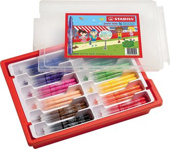 Vláknový fix - STABILO power max - 96 ks box - 12 různých barev