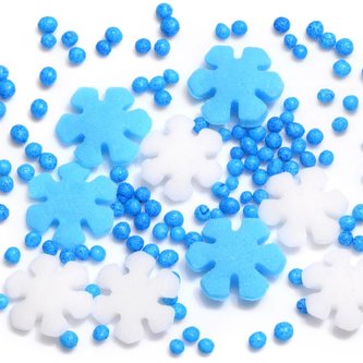 Cukrové sypání vločky modro bílé 100g - Saracino