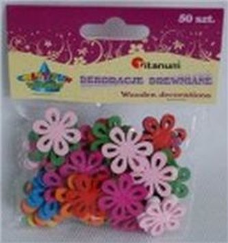 Kwiatki drewniane 50 szt
