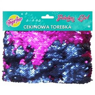 Torebka cekinowa niebiesko-różowa