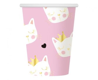 Papírové kelímky Kočičí party - 6 ks