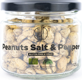 BrainMax Pure Arašídy, Sůl & Pepř, BIO, 125 g
