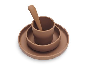Jídelní sada silikon 4-dílná Caramel