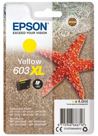 Epson inkoustová náplň/ C13T03A44010/ 603XL/ Expression Home XP-21xx/ XP-31xx/WF-2850DWF/ žlutá