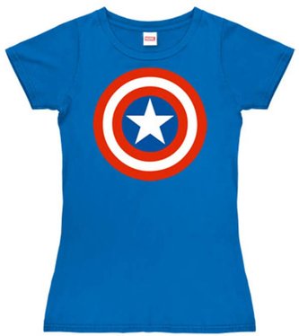 Tričko dámské Marvel: Captain America (S) modrá bavlna