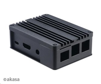AKASA krabička pro Raspberry Pi 3 a Asus Tinker/S, Extended Aluminium, with Thermal Modules (SD Slot concealed)