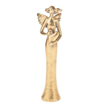 Anděl se srdcem - zlatý (polyresin), 6/108