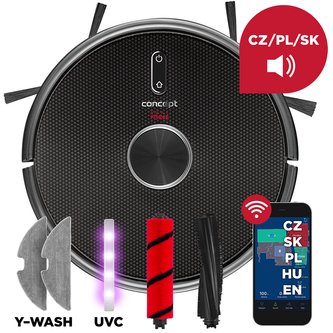 VR3210 Robotický vysavač s mopem 3 v 1 REAL FORCE Laser UVC Y-wash