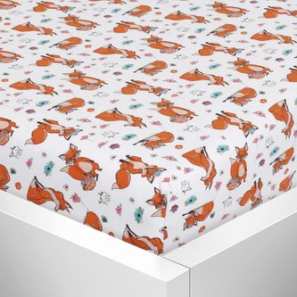 Prostěradlo jersey s elastanem - lištičky - 90x200 cm