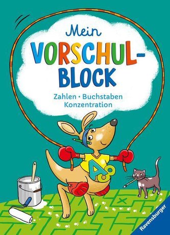 Ravensburger Mein Vorschul-Block - Zahlen, Buchstaben, Konzentration - Rätselspaß für Vorschulkinder ab 5 Jahren - Vorbereitung