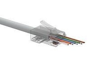 Solarix Univerzální EASY konektor RJ45 CAT5E UTP 8p8c na drát i licnu / 100 ks SXRJ45-5E-UTP-EASY