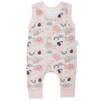 Kojenecké bavlněné dupačky New Baby Šťastní Sloníci růžová - velikost 62 (3-6m)